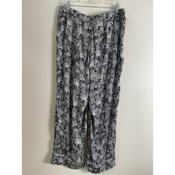 Banana Republic Womens Large Zebra Print Black White Pajama Set - Picture 11 of 13